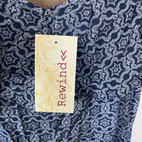 Rewind| Boho Maxi Dress in High-Low Style, Size XXL•••Navy Tones NWT - Picture 6 of 11